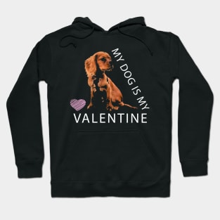 My Dog is my Valentine Pink Heart Hoodie